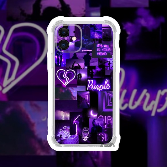 Accessories - Purple Aesthetic Collage Pattern iPhone Case 11, 12, & 7/8/SE2 NWOT